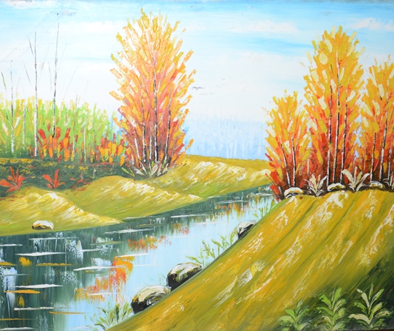 Tranh Sơn Dầu Sông Quê 2